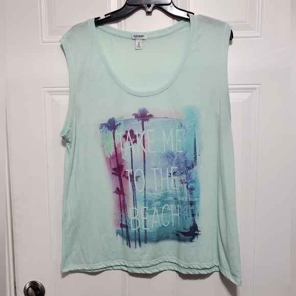 TAKE ME TO THE BEACH Sleeveless Top Old Navy size XL - Picture 2 of 12
